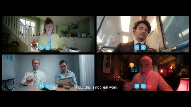 Video Reference: Fun, Conversation, Photography, Photo caption, Screenshot, Person, Photo, Man, Screen, Holding, Looking, Front, Woman, Computer, Television, Monitor, Standing, Different, Posing, Sitting, Group, People, Room, Video, Table, Playing, Display, Player, Dog, Old, Ball, Living, White, Game, Human face, Text, Clothing, Laptop, Electronics