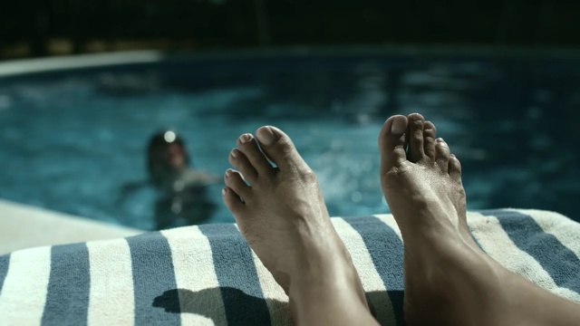 Video Reference: Foot, Toe, Leg, Water, Barefoot, Human leg, Swimming pool, Human body, Human, Leisure