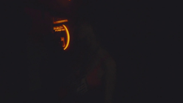 Video Reference: Black, Light, Darkness, Orange, Night, Atmosphere, Lighting, Automotive lighting, Font, Sky