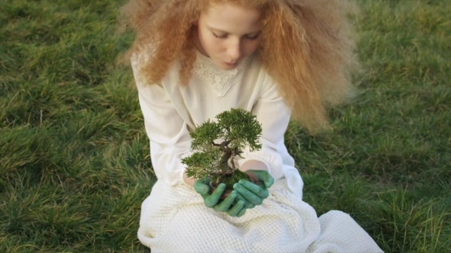 Video Reference: grass, girl, plant, flower, spring, grass family, Person