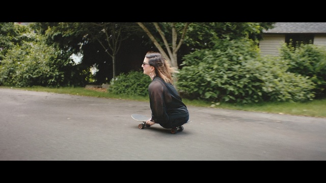 Video Reference: longboarding, sitting, tree, recreation, fun, skateboarding, asphalt, skateboarder, freebord, longboard