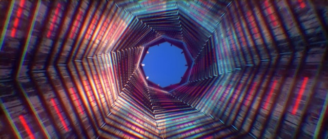 Video Reference: Blue, Light, Red, Purple, Line, Pattern, Architecture, Design, Magenta, Symmetry