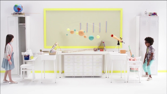 Video Reference: Product, Furniture, Room, Yellow, Desk, Interior design, Table, Infant bed, Changing table, Child