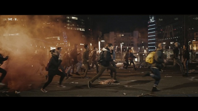 Video Reference: people, riot, crowd, night, darkness, screenshot, event, midnight, performance art, street, Person