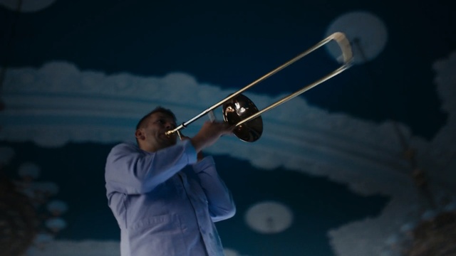 Video Reference: lighting, technology, night, brass instrument, darkness, sky, recreation, musical instrument