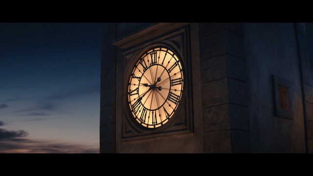 Video Reference: Clock tower, Glass, Architecture, Daylighting, Clock, Sky, Window, Stained glass, Tower, Darkness