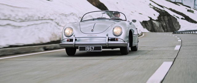 Video Reference: Land vehicle, Vehicle, Car, Classic car, Regularity rally, Porsche 356, Coupé, Sedan, Subcompact car, Antique car