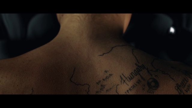 Video Reference: Tattoo, Neck, Flesh, Joint, Back, Mouth, Chest, Muscle, Photography, Darkness
