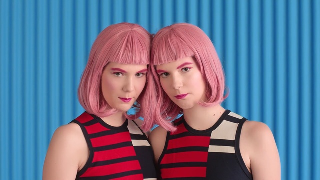 Video Reference: Hair, Face, Hairstyle, Hair coloring, Pink, Red, Bangs, Beauty, Wig, Cheek, Person