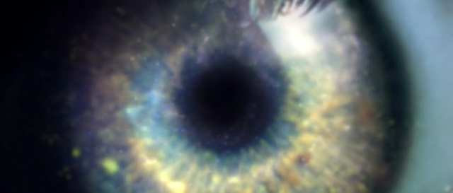Video Reference: eye, atmosphere, universe, iris, close up, macro photography, outer space, organ, sky, astronomical object, Person