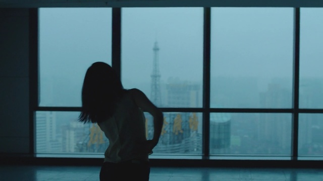 Video Reference: blue, light, window, sky, water, silhouette, reflection, girl, glass, darkness