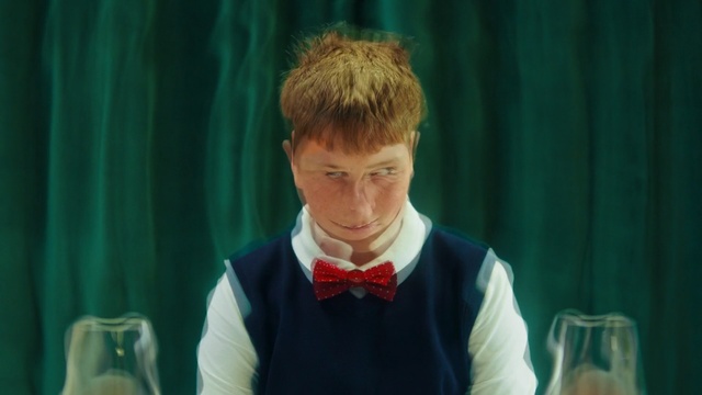 Video Reference: Tie, Bow tie, Room, Gentleman, Jaw, Photography, Neck, Fashion accessory, School uniform, Uniform