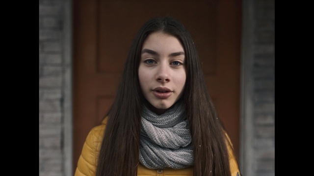 Video Reference: Face, Hair, Photograph, Facial expression, Portrait, Cheek, Eyebrow, Lady, Beauty, Head, Person