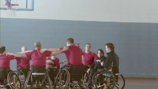 Video Reference: wheelchair, wheelchair sports, product, leisure, recreation, Person