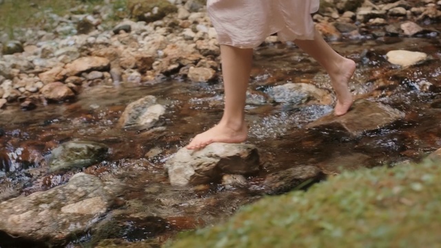 Video Reference: Water, Barefoot, Stream, Water resources, Leg, Soil, Footwear, Geology, Mud, Watercourse