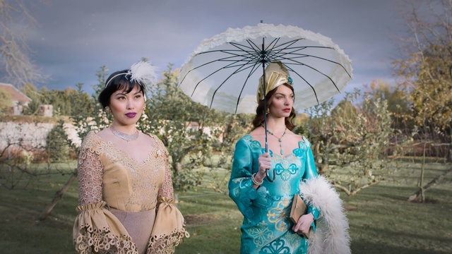 Video Reference: woman, beauty, lady, girl, dress, bride, fun, plant, flower, tree, Person