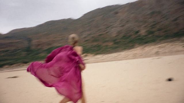Video Reference: Pink, Natural environment, Sand, Ecoregion, Landscape, Fun, Dress, Vacation, Photography, Magenta