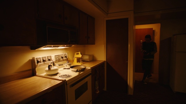 Video Reference: Room, Property, Kitchen, Countertop, Lighting, Furniture, House, Interior design, Cabinetry, Architecture