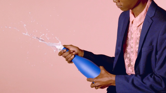 Video Reference: man, pink, champagne , Person