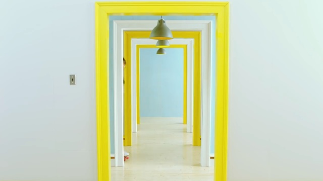 Video Reference: yellow, door, angle, paint, window