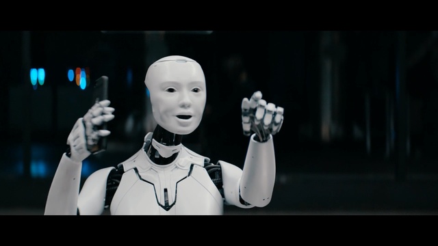 Video Reference: Photograph, White, Facial expression, Head, 3d modeling, Robot, Snapshot, Lady, Human, Figurine, Person
