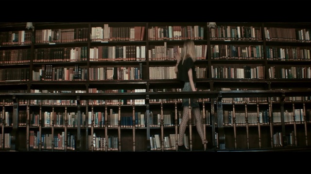 Video Reference: Library, Shelving, Building, Bookcase, Architecture, Shelf, Book, Urban area, Facade, Mixed-use, Indoor, Room, Scene, Sitting, Front, Filled, Table, Tall, Large, Wooden, Bench, Computer, Bookshelf, Living, Vase, Clock, Cat, Standing, White, Text, Furniture