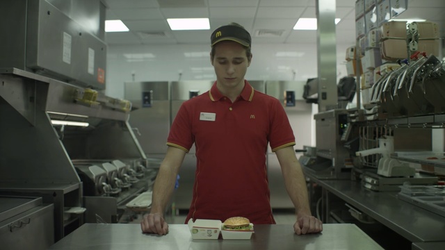 Video Reference: cook, chief cook, factory, job, food processing, Person