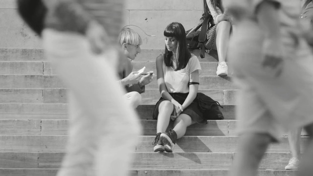 Video Reference: white, photograph, people, black, woman, black and white, girl, day, monochrome photography, fun