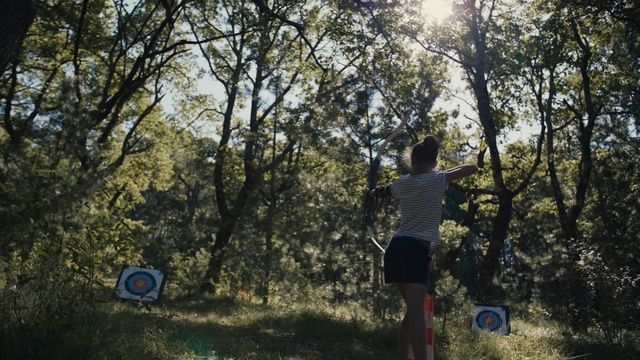 Video Reference: tree, nature, path, plant, woody plant, woodland, forest, sky, trail, grass, Person