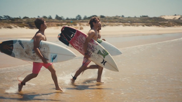 Video Reference: surfing equipment and supplies, surfboard, beach, boardsport, vacation, sand, fun, shore, summer, tourism, Person