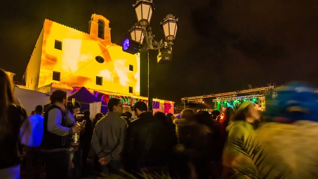 Video Reference: crowd, night, lighting, festival, event, fête, fun, recreation, Person