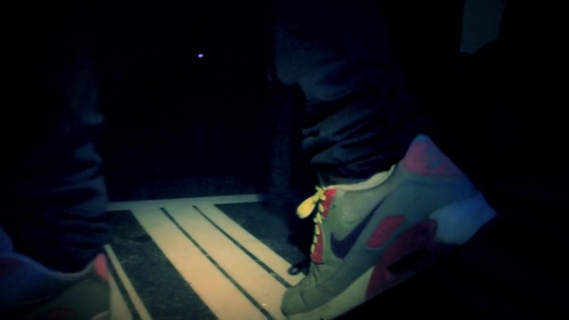 Video Reference: Blue, Black, White, Photograph, Footwear, Darkness, Light, Green, Shoe, Snapshot