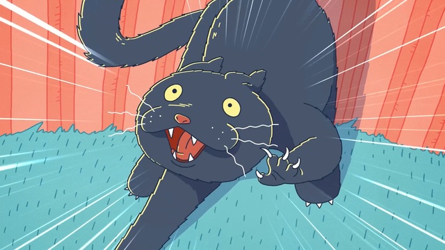Video Reference: Cartoon, Cat, Black cat, Animation, Whiskers, Illustration, Felidae, Animated cartoon, Snout, Tail