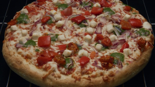 Video Reference: pizza, dish, cuisine, italian food, california style pizza, food, pizza cheese, european food, sicilian pizza, flatbread