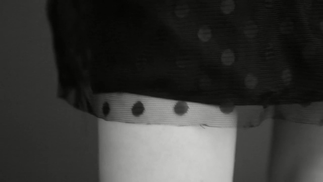 Video Reference: White, Black, Joint, Pattern, Design, Neck, Black-and-white, Textile, Polka dot, Monochrome