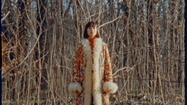 Video Reference: winter, tree, girl, grass family, wood, grass, fur, forest, Person