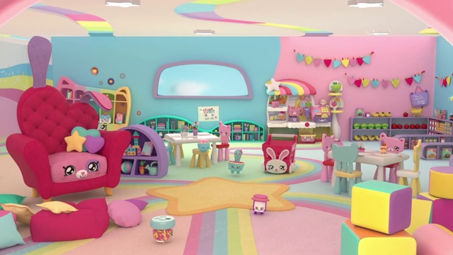 Video Reference: Pink, Room, Cartoon, Play, Toy, Interior design, Furniture, Dollhouse, Animation, House