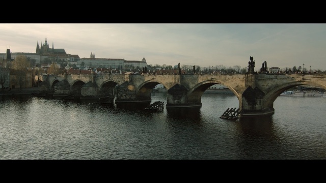 Video Reference: bridge, water, waterway, river, sky, arch bridge, reflection, fixed link, city, bank