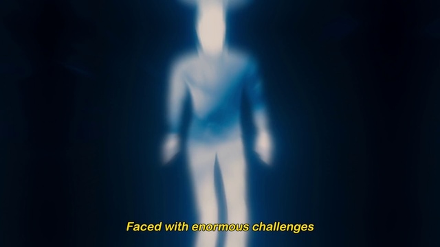 Video Reference: Blue, Electric blue, Standing, Joint, Light, Shoulder, Darkness, Human, Hand, Atmosphere