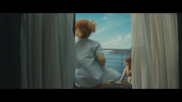 Video Reference: hair, blue, face, photograph, human hair color, sitting, girl, mode of transport, lady, snapshot