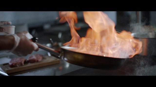 Video Reference: cooking, cookware and bakeware, grilling, cook, meat, service, cuisine, roasting, animal source foods, food