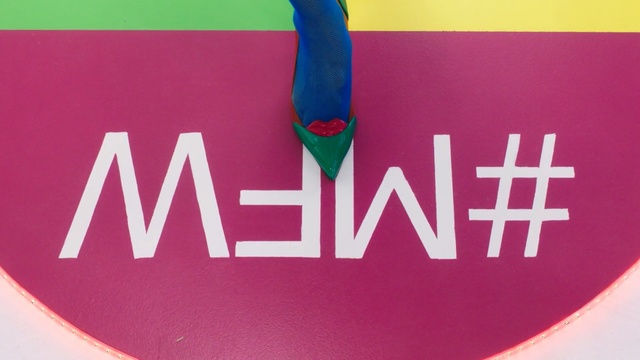 Video Reference: pink, text, font, product, logo, brand, magenta, graphics, Person