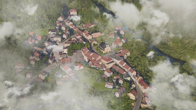 Video Reference: Atmospheric phenomenon, Residential area, Aerial photography, Birds-eye view, Landscape, Suburb, Smoke, Photography, House, Watercolor paint