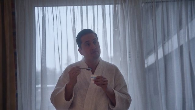Video Reference: Shoulder, Curtain, Textile, Room, Interior design, Fun, Window treatment, Window, Photography, Window covering, Person