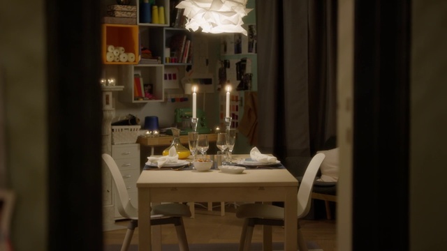 Video Reference: Room, Furniture, Table, Dining room, Interior design, Restaurant, Curtain, House, Chair, Textile