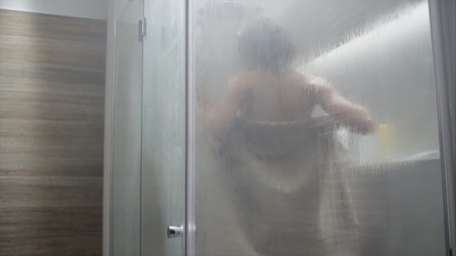 Video Reference: Room, Shower, Photography, Plumbing fixture, Bathing, Transparent material, Glass