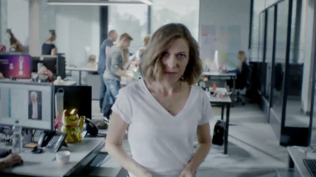 Video Reference: Shoulder, Snapshot, Blond, Arm, Joint, Photography, Fun, Room, Interior design, Office, Person