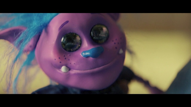 Video Reference: Purple, Blue, Head, Nose, Violet, Eye, Close-up, Pink, Mouth, Smile