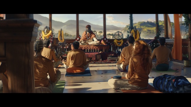 Video Reference: Art, Temple, Mythology, Screenshot, Scene, Visual arts, Fictional character, Guru, Temple, Statue, Person