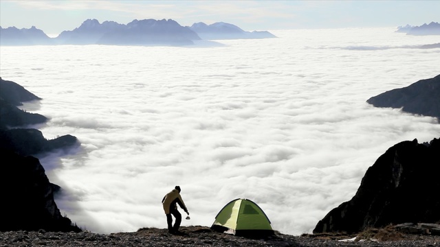 Video Reference: Sky, Mountain, Ocean, Surfboard, Sea, Surfing Equipment, Wave, Tourism, Arctic, Ice cap, Person